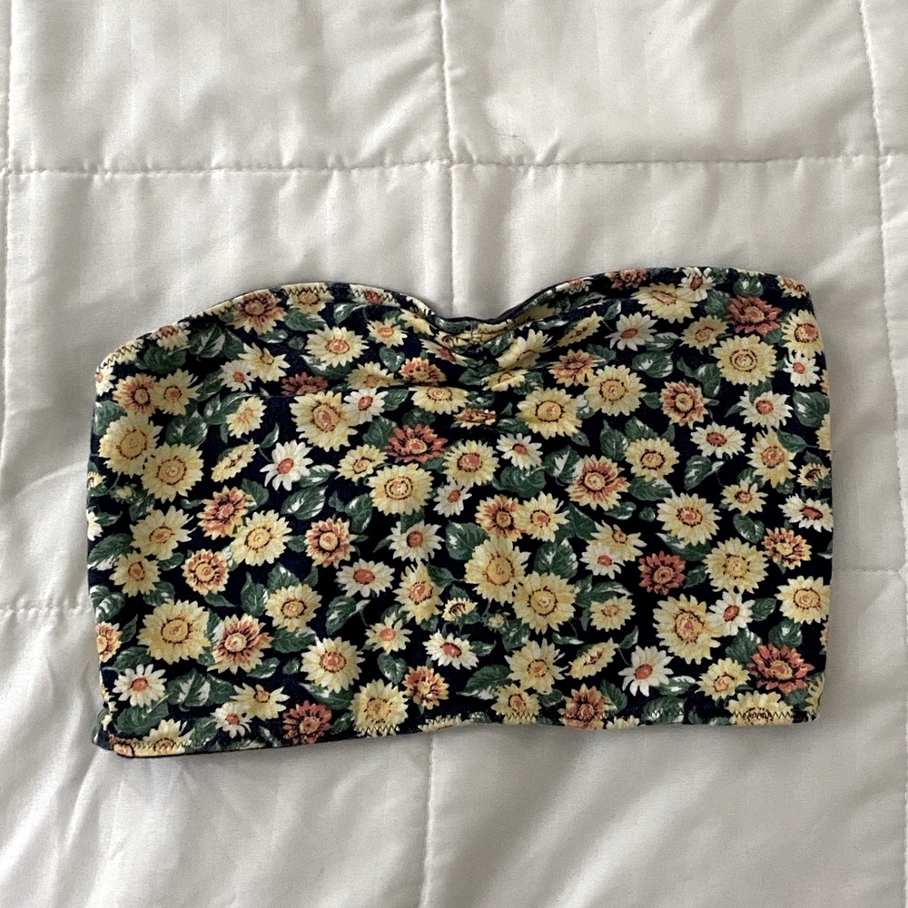 Reversible floral Cropped Tube Top